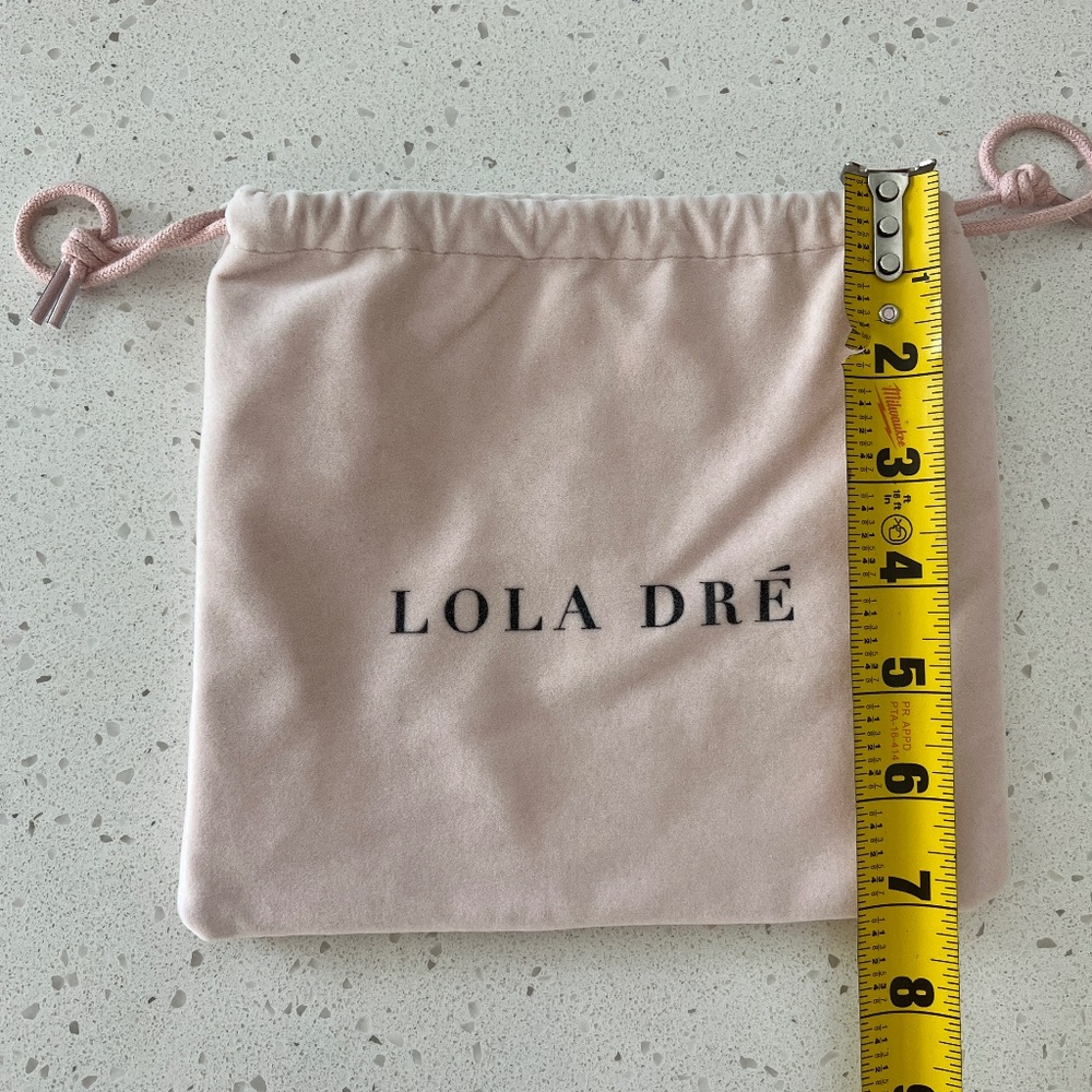 LOLA DRE Velvet Pink Drawstring Jewelry Bag Pouch